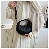 Жіноча сумка хобо багет 10571 через плече чорна, фото 8