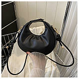 Жіноча сумка хобо багет 10571 через плече чорна, фото 2