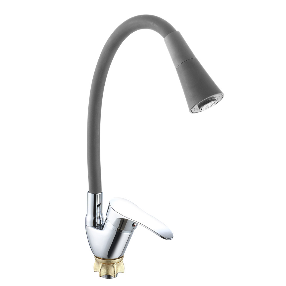 Змішувач для кухні WEZER VRL417G-04 з силіконовим виливом, Ø35, хром, фото 1