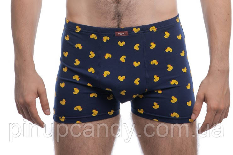 Чоловічі труси боксери Bono МШ Каченята принт сині (розміри: 46-56), фото 1