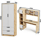 Комплект меблів Тінейджер: письмовий стіл, шафа, меблі в спальну кімнату, фото 5