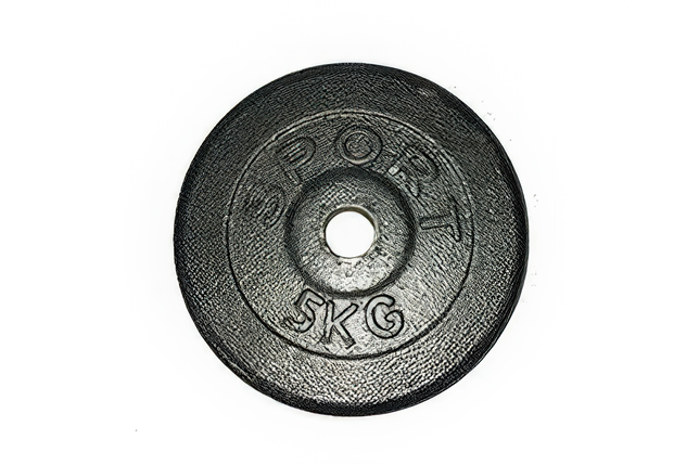 Блін для гантелі металевий диск сталевий для гантелі блін на гантель GoodLift 5 кг діаметр 28 мм чорний, фото 2