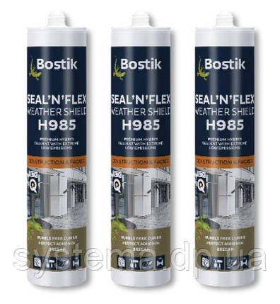 Bostik H985 SEAL'N'FLEX WEATHER SHIELD Преміум однокомпонентний гібридний герметик, світло-сірий, фото 2