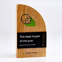 Дерев’яний кубок з акриловою вставкою 140х250х38 мм