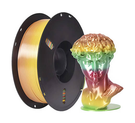 Пластикова нитка PLA, 1.75 мм, 1 кг, Шовковий райдужний макарон [ніжний шовковий райдужний філамент у пастельних тонах], фото 1