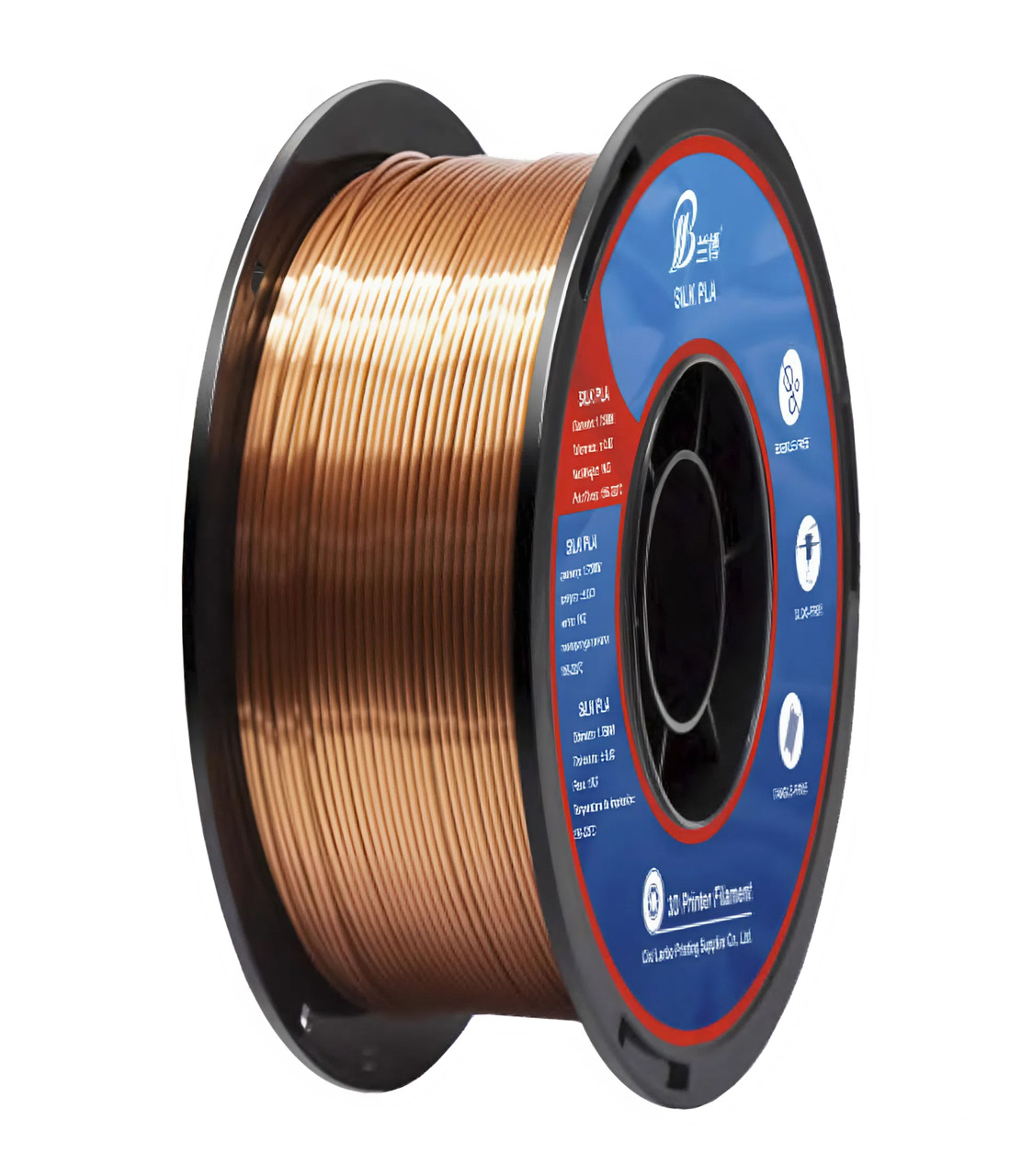 Пластикова нитка PLA, 1.75 мм, 1 кг шовковий мідний (Silk Copper)