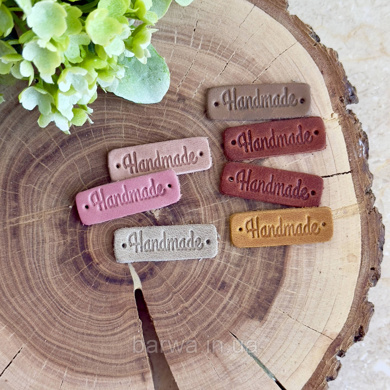 Шкіряна бірка 3 х 1 см HANDMADE