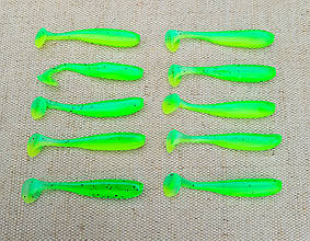 Силіконові рибки для мікроджигу, 10шт. 5.5см.