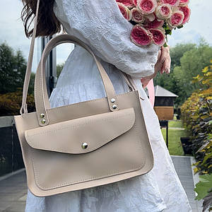 Жіноча сумка Емілі з натуральної шкіри колір Бежевий