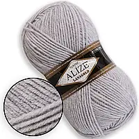 Пряжа Alize Lana Gold  Меланж попелястий №684