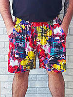 Короткие мужские шорты оптом для лета ткань холодок масло с карманами пояс на резинке р.52 56 60 64