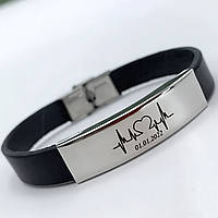 Шкіряний браслет із нанизуваною шильдою Регулюється обрізанням шкіри під будь-який розмір