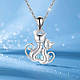 Кулон сріблястий два коти з сердечком і синім фіанітом романтичний 2.2 см IgnisFlos742, фото 4
