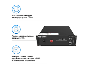 Акумуляторна батарея Dyness HV51100 51.2V 100AH 5.12kWh LiFePO4, фото 2