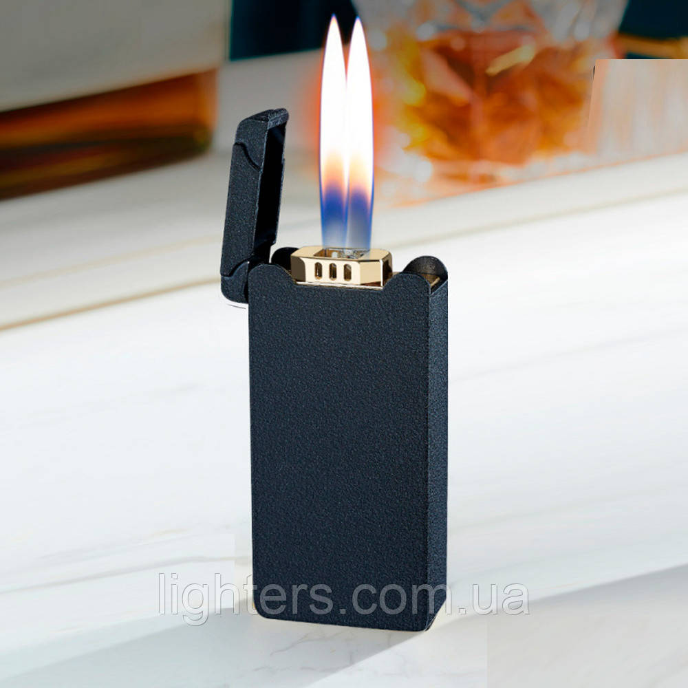 Зажигалка газовая EchoJet, с голосовым поджигом двойное пламя, матовая Iron Stone LG-808ST, фото 1