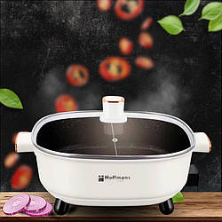 Каструля з антипригарним покриттям від мережі Hoffmans Electronics HM-3030 Електрокаструля з кришкою 6 л Бежева