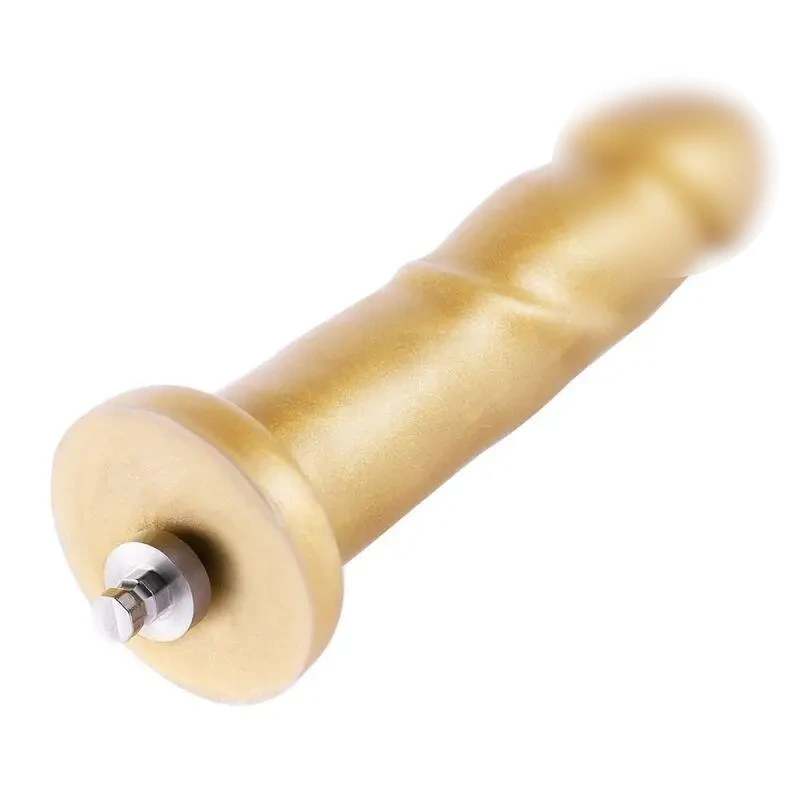 Золотий фаллоїмітатор Hismith 6.8" Golden Silicone Dildo, система KlicLok, фото 1