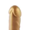 Золотий фаллоїмітатор Hismith 6.8" Golden Silicone Dildo, система KlicLok, фото 5