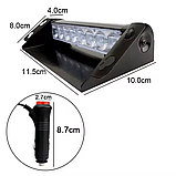 Стробоскоп LED 12V жовтий для авто – 24W, 3 режими, кріплення на присосках, підключення до прикурювача, фото 4