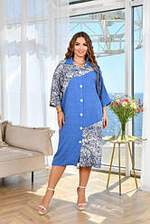 Легка літня сукня-сорочка для повних жінок не парить