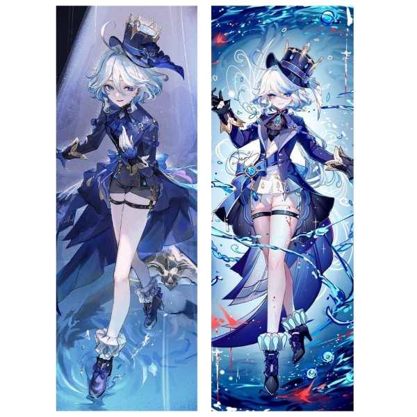 Дакімакура 150х50 см Фуріна Фокалорс Геншин Furina Focalors Genshin Подушка з наволочкою обнімашка двухсторння, фото 1