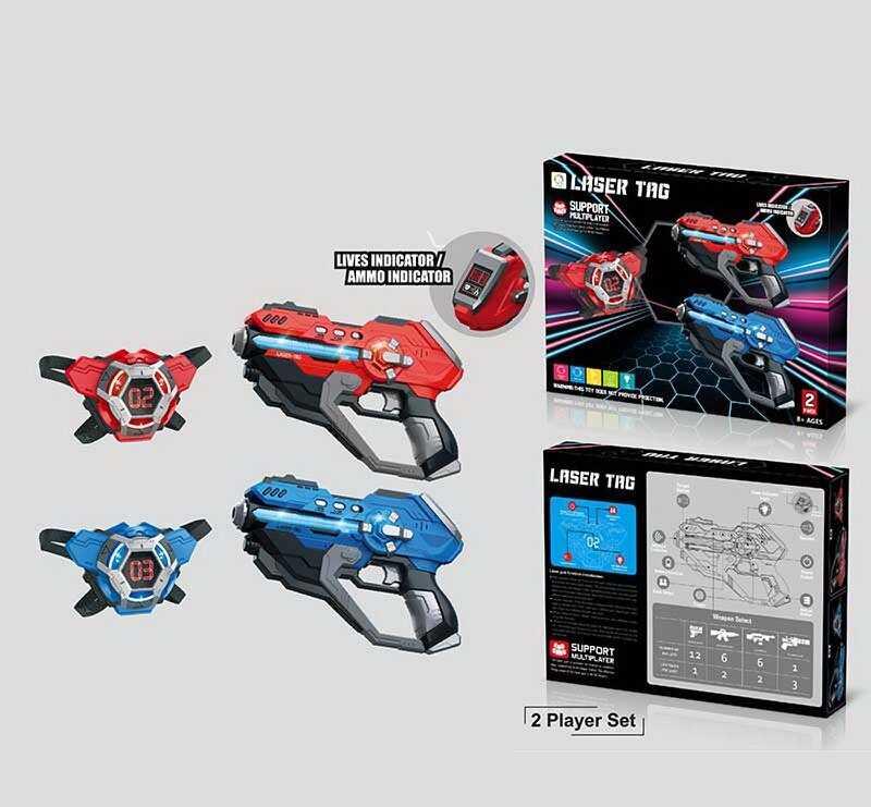 Дитячий іграшковий пістолети з мішенями 2130 C 2 пістолети, 2 мішені, підсвічування, звук, вібрація, в коробці, фото 1