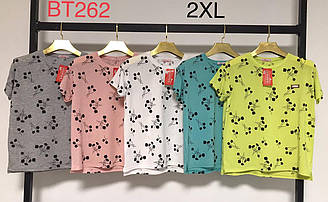 Футболка жіноча Розмір 52-54 універсал.  В упаковці 10 шт (мікс кольорів)