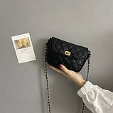 Жіноча сумка 10575 крос-боді на ремінці чорна, фото 6