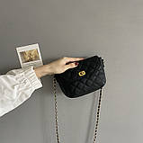 Жіноча сумка 10575 крос-боді на ремінці чорна, фото 7