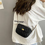 Жіноча сумка 10575 крос-боді на ремінці чорна, фото 9