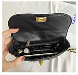 Жіноча сумка 10575 крос-боді на ремінці чорна, фото 5
