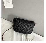 Жіноча сумка 10575 крос-боді на ремінці чорна, фото 4