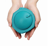 Подушка Рогалик для шиї для подорожей літака Зелена надувна з насосом портативна круглий валик U-подібна, фото 2