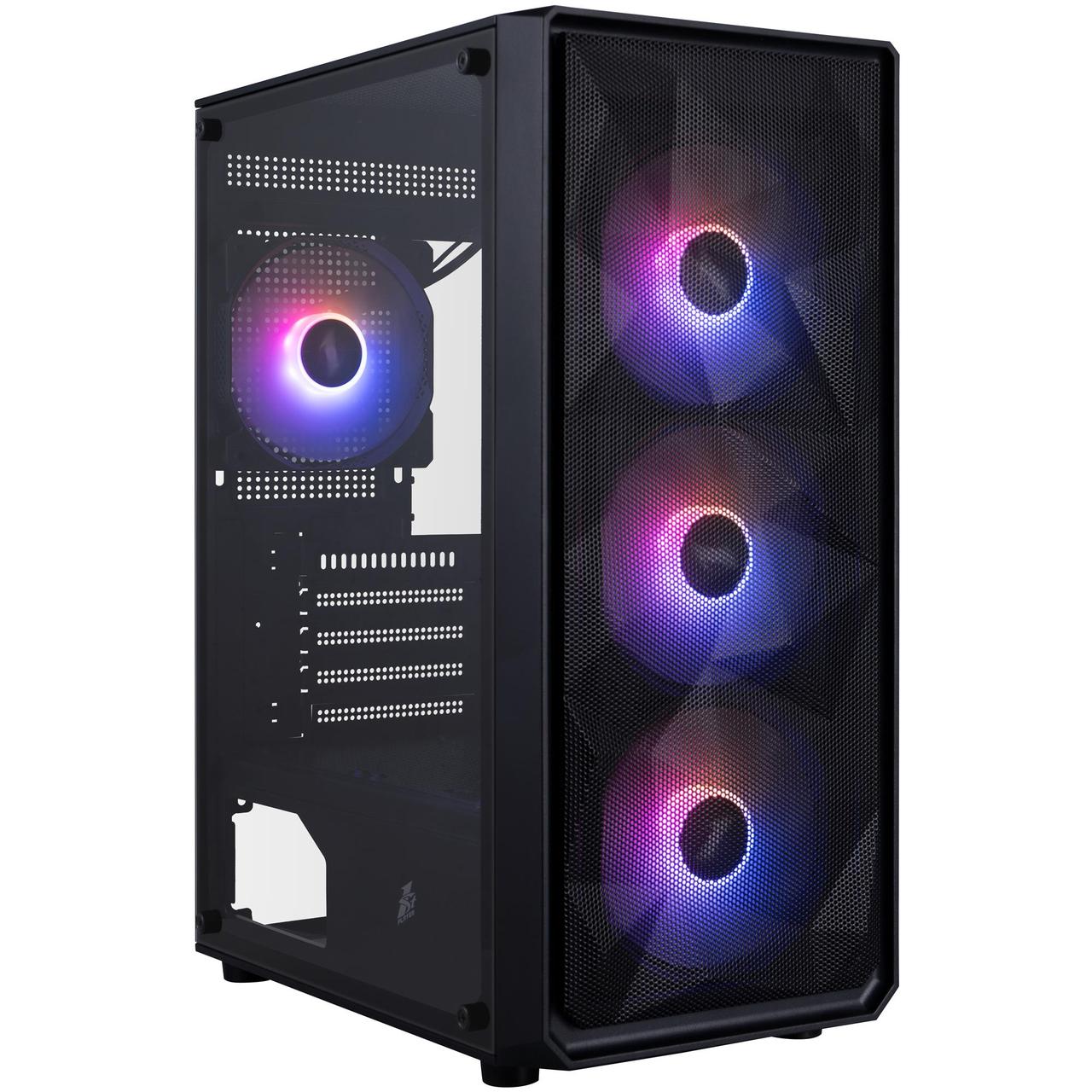 Корпус 1stPlayer FD3-M-BK-4F7 Black без БЖ, фото 1