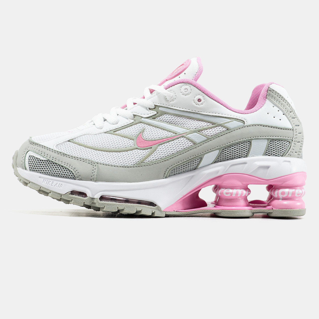 Жіночі кросівки Nike x Supreme Shox Ride 2 White Grey Pink | Яскравий дизайн та комфорт