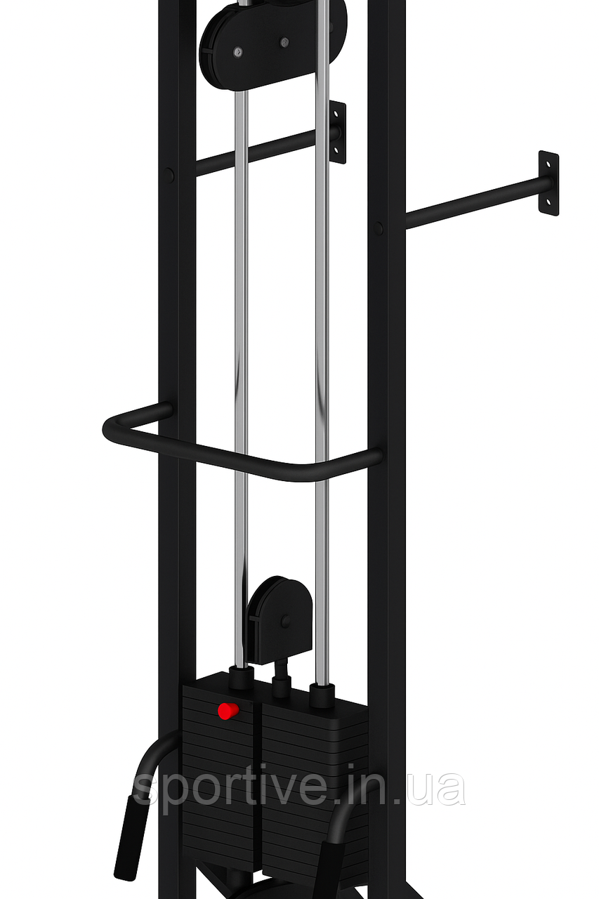Тренажер для кінезітерапії з кріпленням до стіни з блоками 105 кг, Чорний