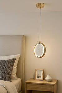 Підвісний скляний світильник крапля у золоті ALG 2019/1GD