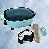 Каструля з антипригарним покриттям від мережі Hoffmans Electronics HM-3030 Електрокаструля з кришкою 6 л Блакитна, фото 7