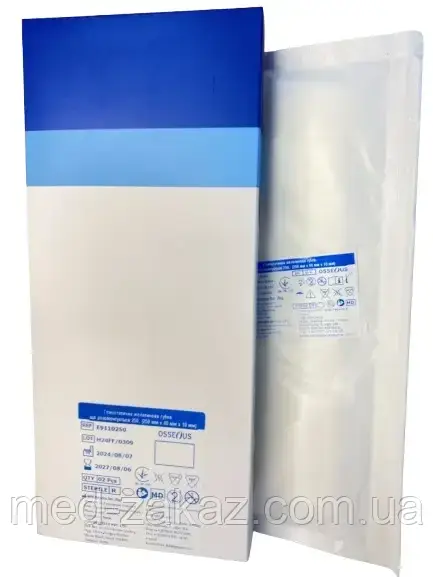 Гемостатична желатинова губка Osseous 250 x 80 x 10 мм., 1 шт., фото 1