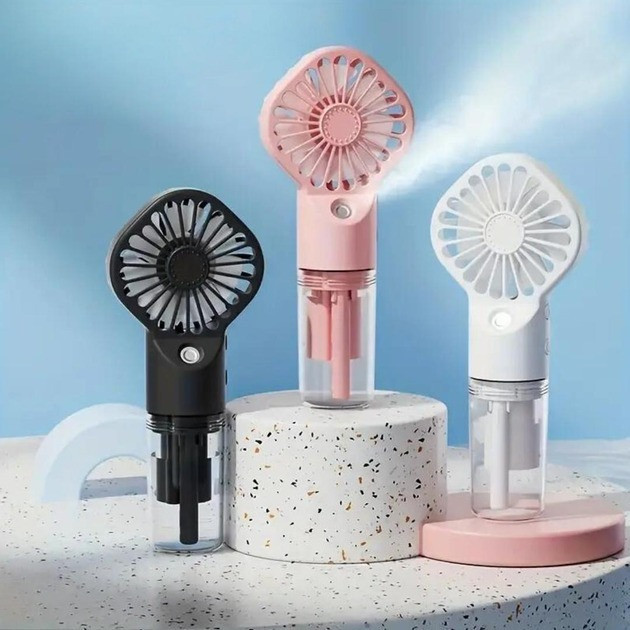 Портативний мінівентилятор Handy Mini Fan LY-598 з розпилювачем води, акумуляторний, USB, 2 швидкості, фото 1