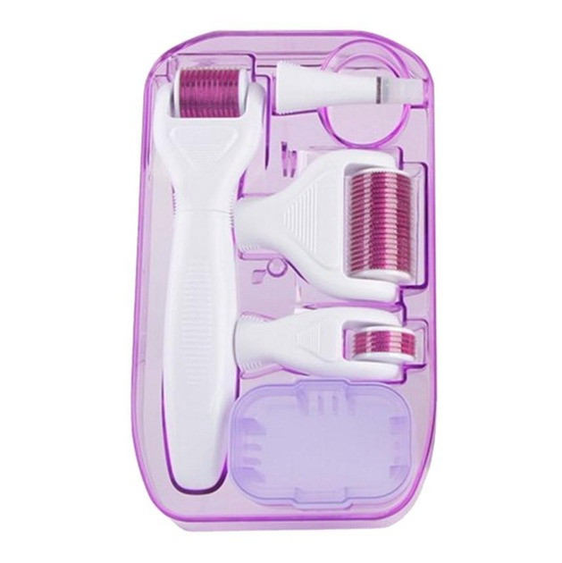 Мезоролер для обличчя і тіла Derma Roller System 5 в 1 з титановими голками та 5 насадками, фото 1