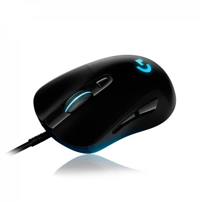 Дротова ігрова миша G407 Silent Plus з LED-підсвіткою і DPI до 12000 чорна, фото 1