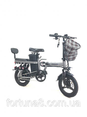 Електровелосипед складаний Minako Mini 14" (800W 48V 21Ah) з сумкою, фото 1