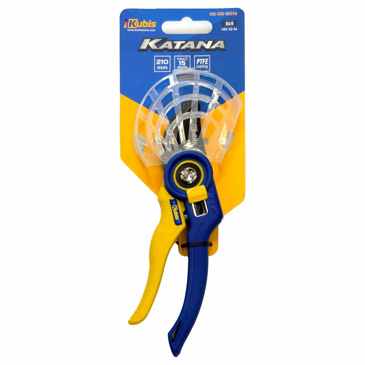 Секатор садовий Kubis KATANA до 15 мм лезо з тефлоновим покриттям (02-05-6013)