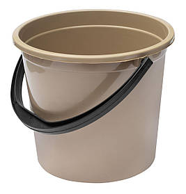 Відро пластикове 4,5 літрів харчове капучино Ø 21.5 см h=18.5 см (ПолімерАгро)