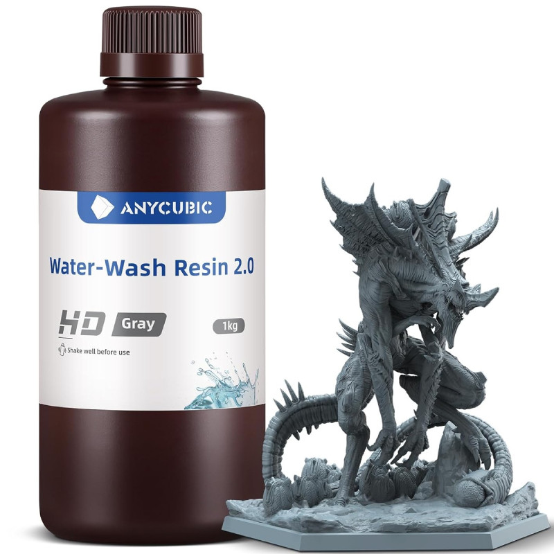 Anycubic Water-Wash Resin+ 2.0 HD Grey