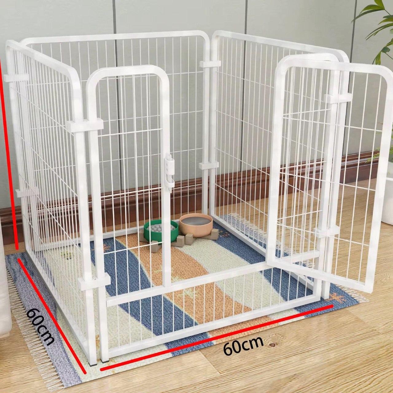 Переносний манеж вольєр для домашніх тварин Springos 60 x 60 x 60 см метал Білий, фото 1
