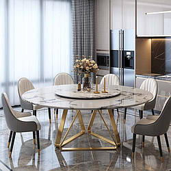 Круглий обідній стіл. Модель RD-1951 без поворотного столу, 120 см з поворотним столом, 135 см