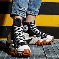 Крутые Черно-белые Converse Run Star Motion Platform 36-41 на платформе