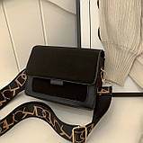 Дефект! Жіноча сумка крос-боді бархатна велюрова замшева чорна, фото 2